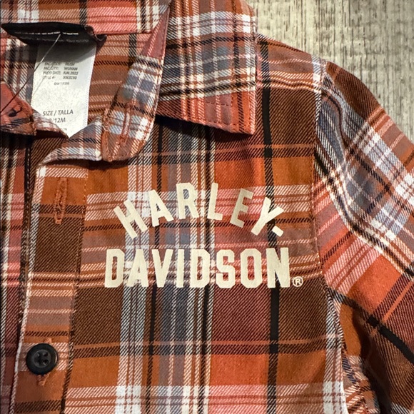 NWT Harley-Davidson Baby Plaid Shirt- size 9-12 months - Picture 4 of 9